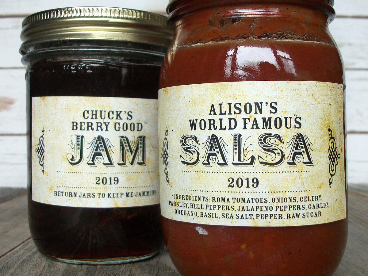 Custom Vintage Rectangle Canning Labels & cottage food industry labels ...