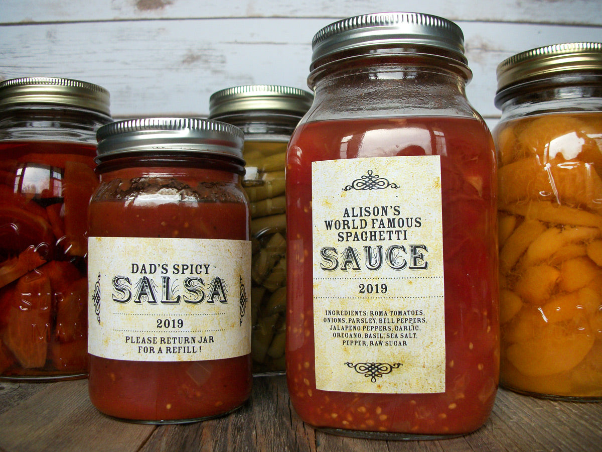 Customizable Canning Labels Custom Vintage Rectangle Canning Labels & cottage food industry labels ...