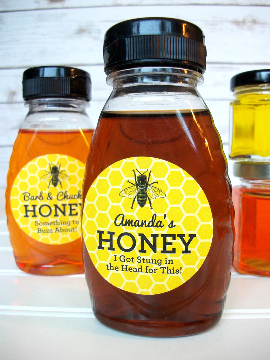 custom yellow & black honey label for backyard beekeepers | CanningCrafts.com