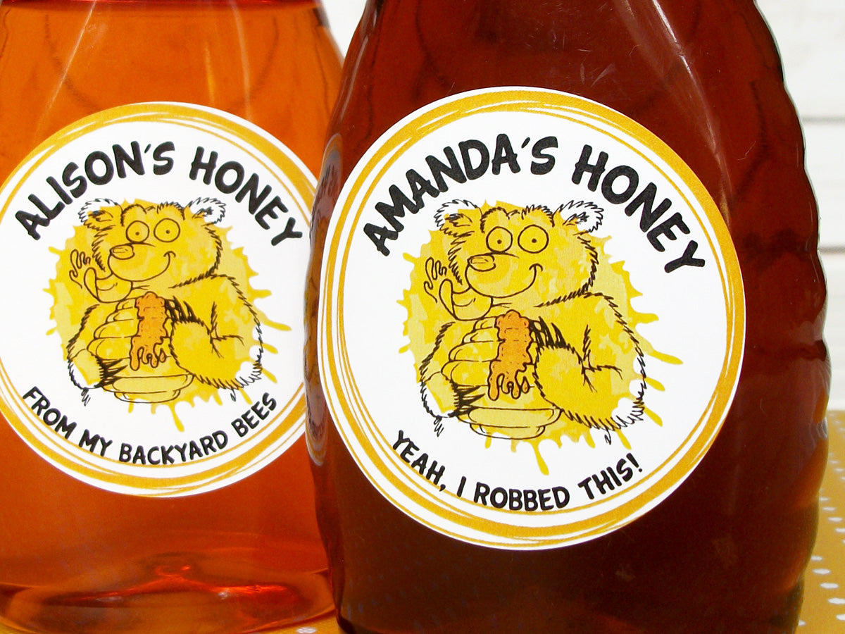 Custom Cute Bear Honey Labels