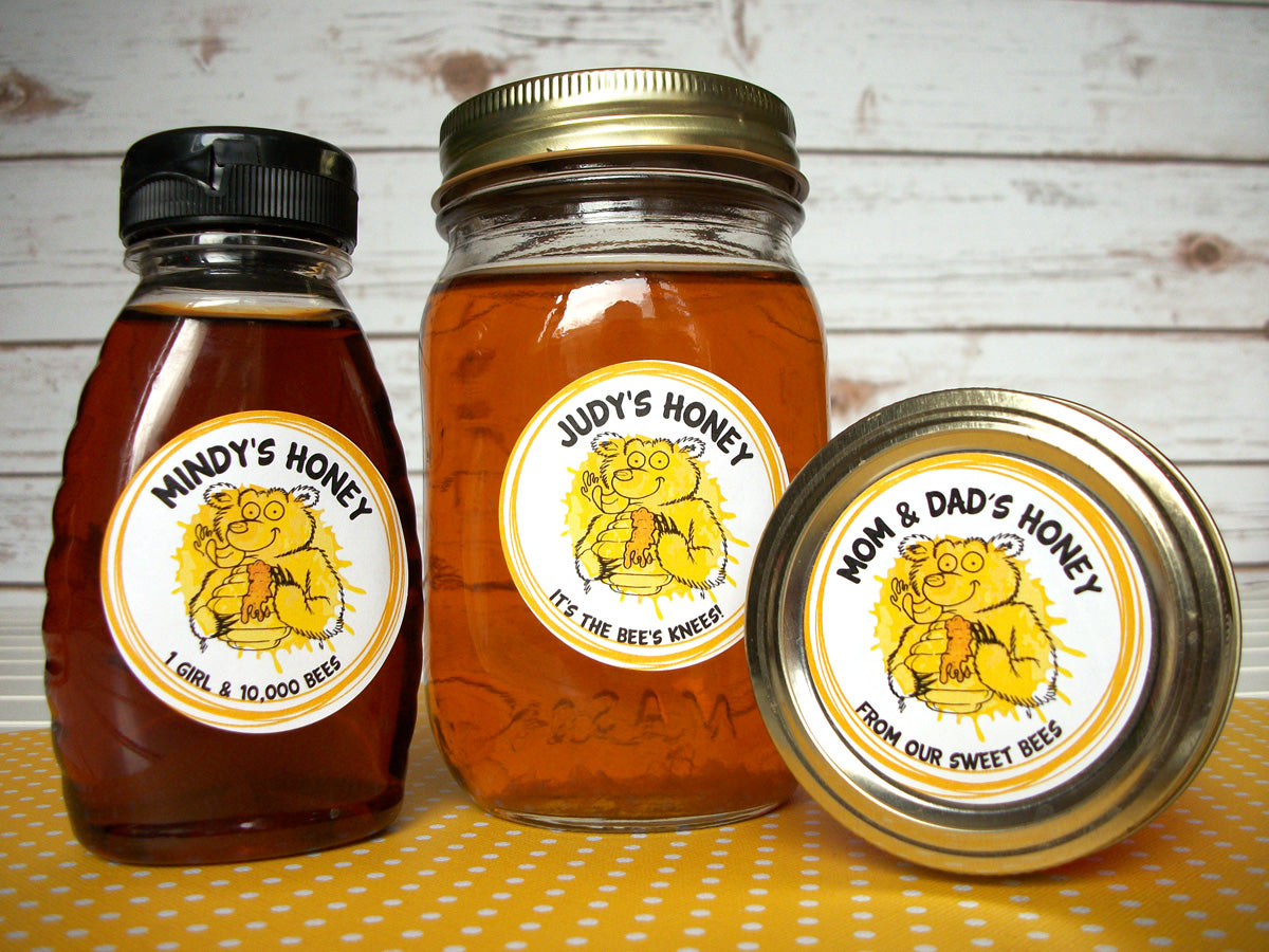 Custom Cute Bear honey labels | CanningCrafts.com
