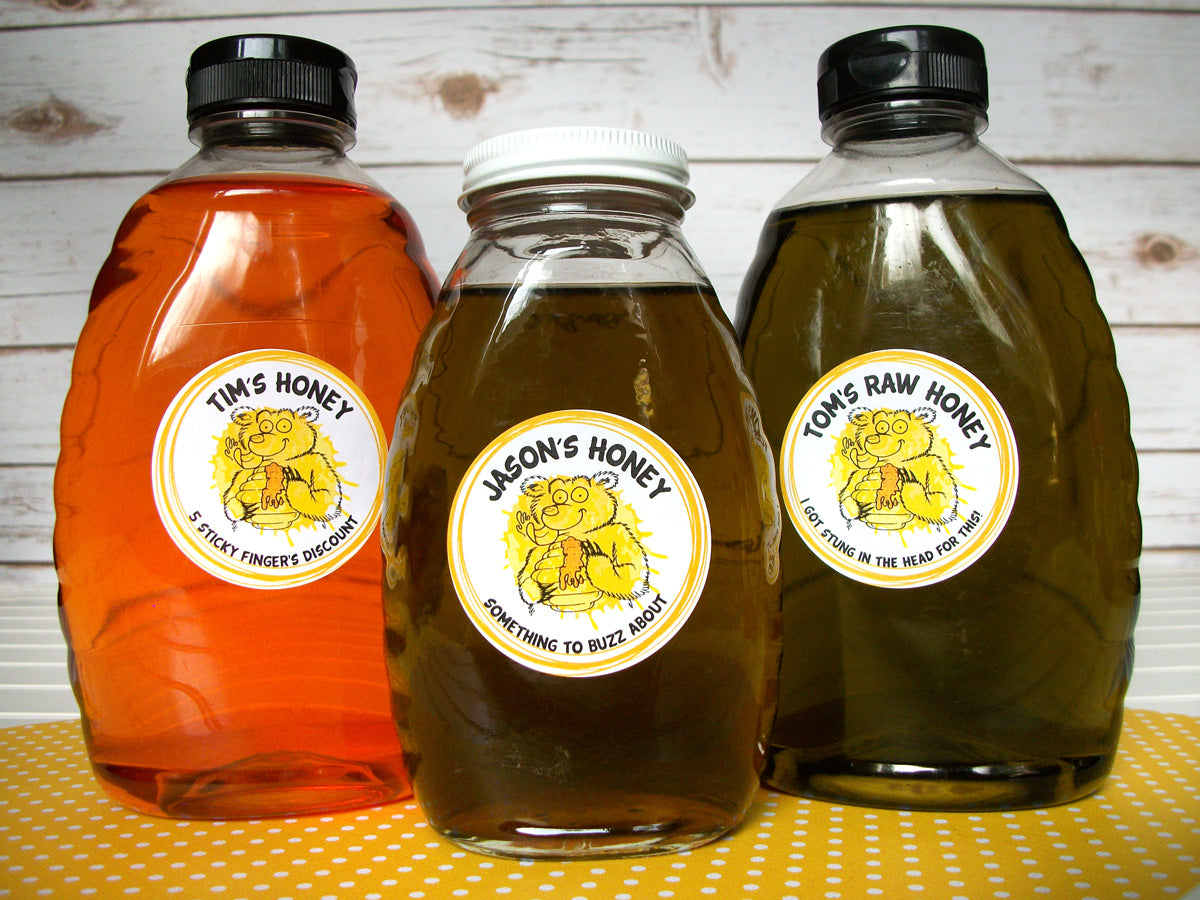 Custom Cute Bear honey bottle labels | CanningCrafts.com