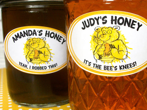 Custom Cute Bear honey jar labels | CanningCrafts.com