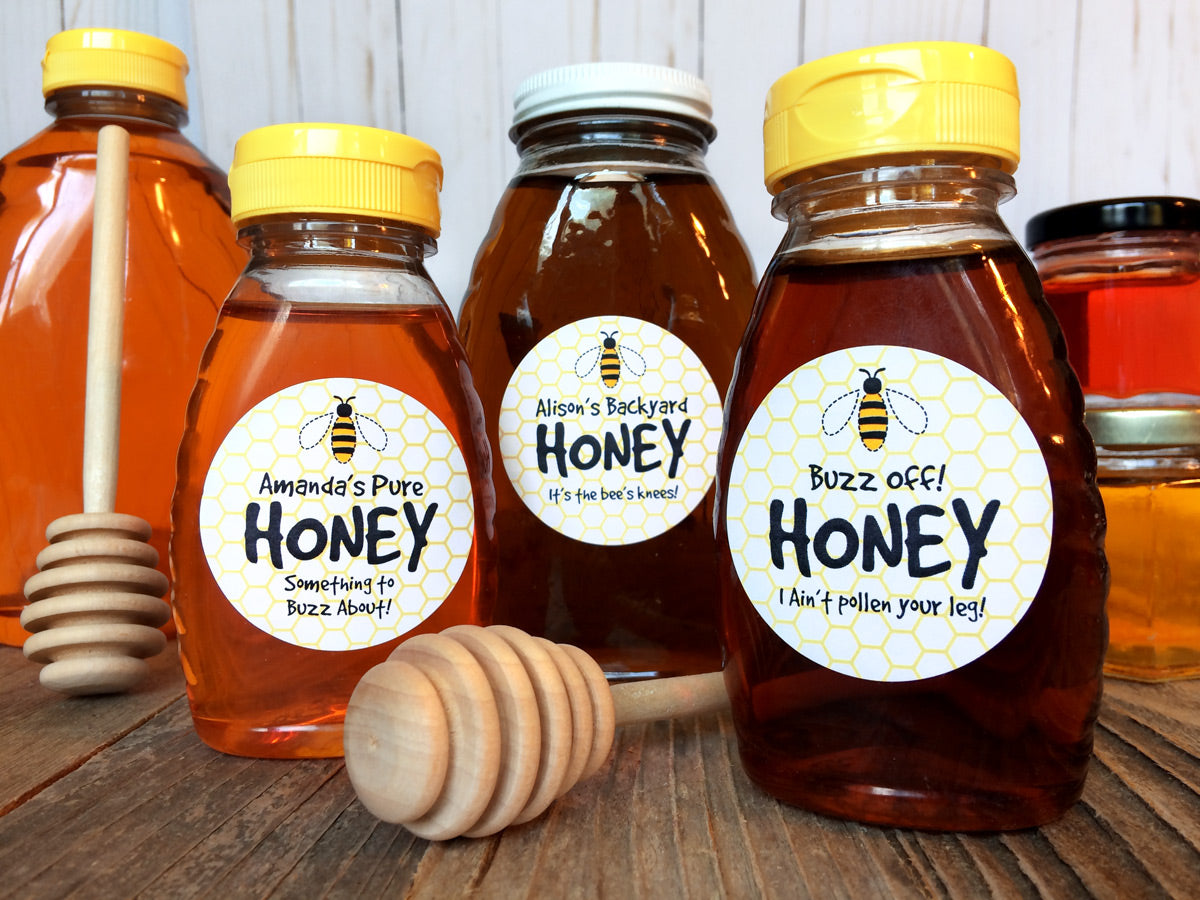 Cute bee custom honey bottle labels | CanningCrafts.com