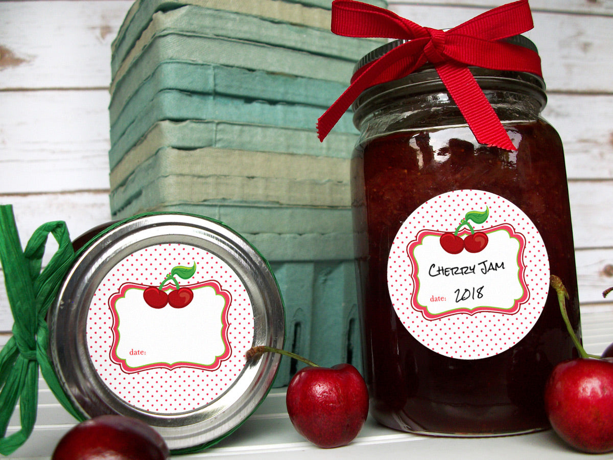 Cute Cherry Canning Labels for home preserved cherry jam & jelly –  CanningCrafts