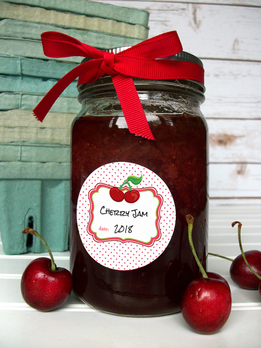 Cherry Jam Canning Labels | CanningCrafts.com