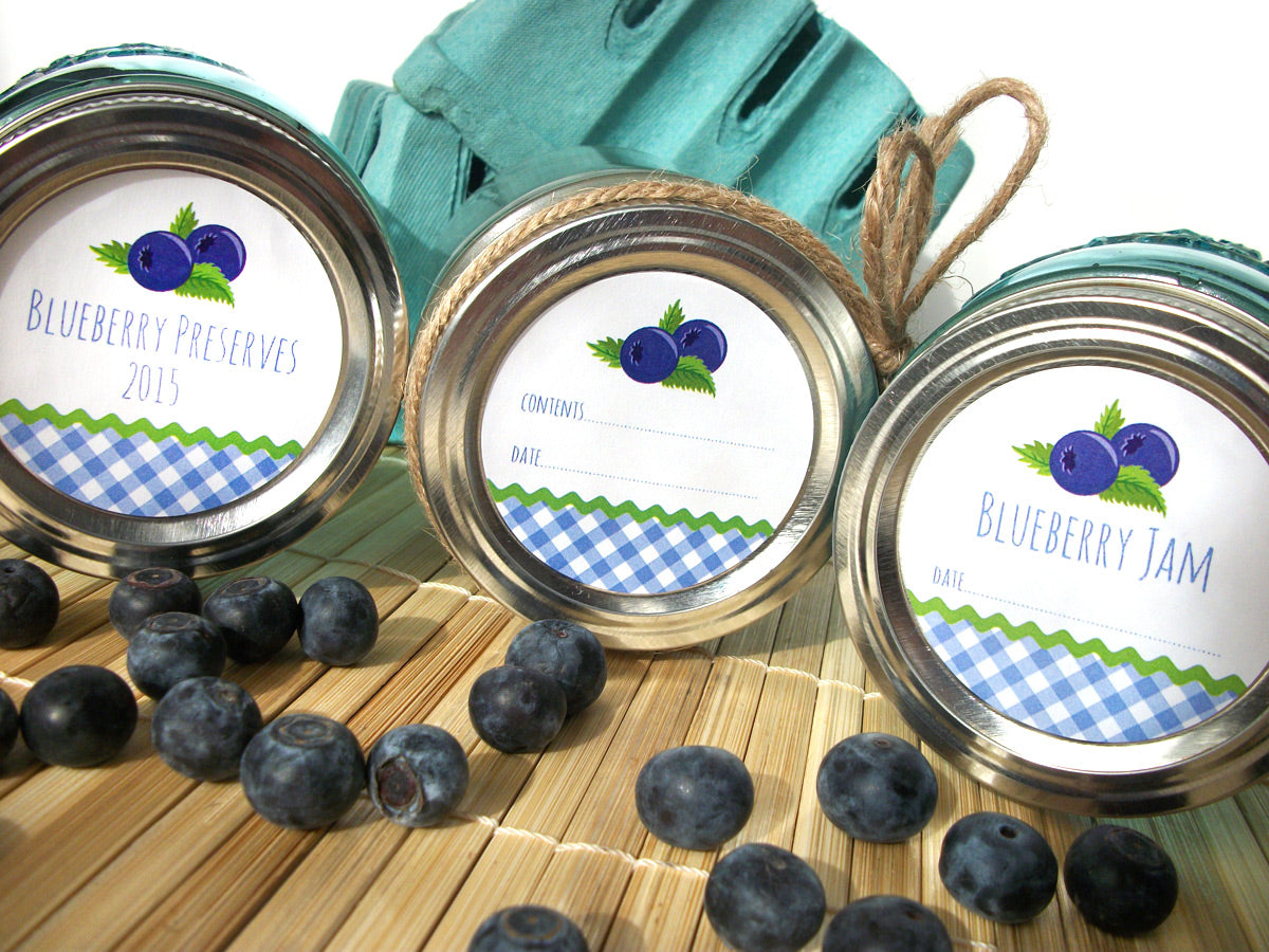 Blueberry Jam & Preserves Canning Jar Labels | CanningCrafts.com