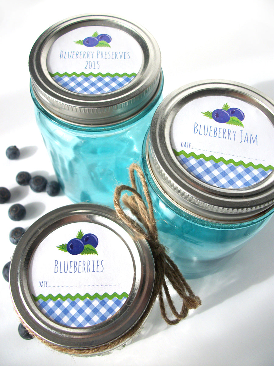 Gingham Blueberry Canning Labels for home preserved fruit in jars –  CanningCrafts