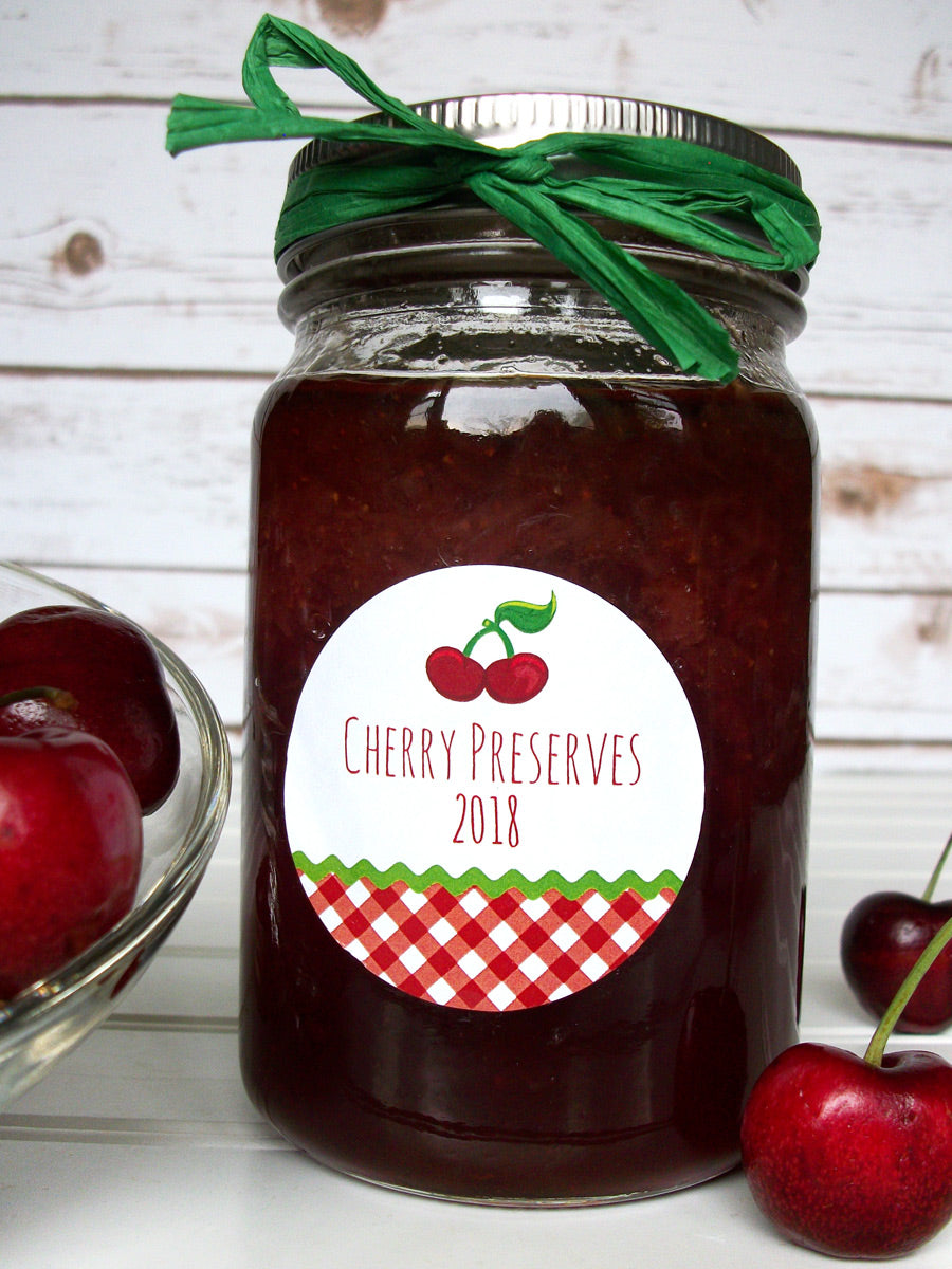 Cute Cherry Canning Labels for home preserved cherry jam & jelly –  CanningCrafts