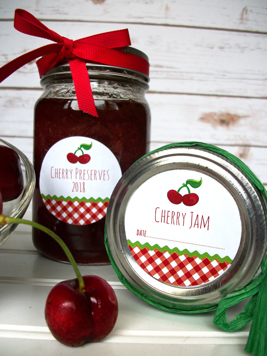 Cute Cherry Canning Labels for home preserved cherry jam & jelly –  CanningCrafts