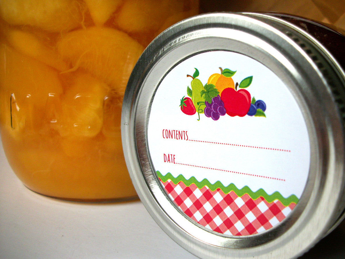 Gingham Fruit Canning Labels | CanningCrafts.com
