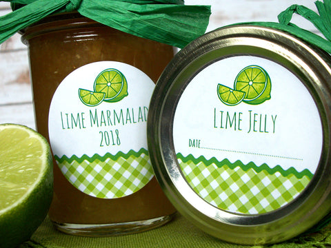Gingham Lime marmalade & jelly Canning Jar Labels | CanningCrafts.com