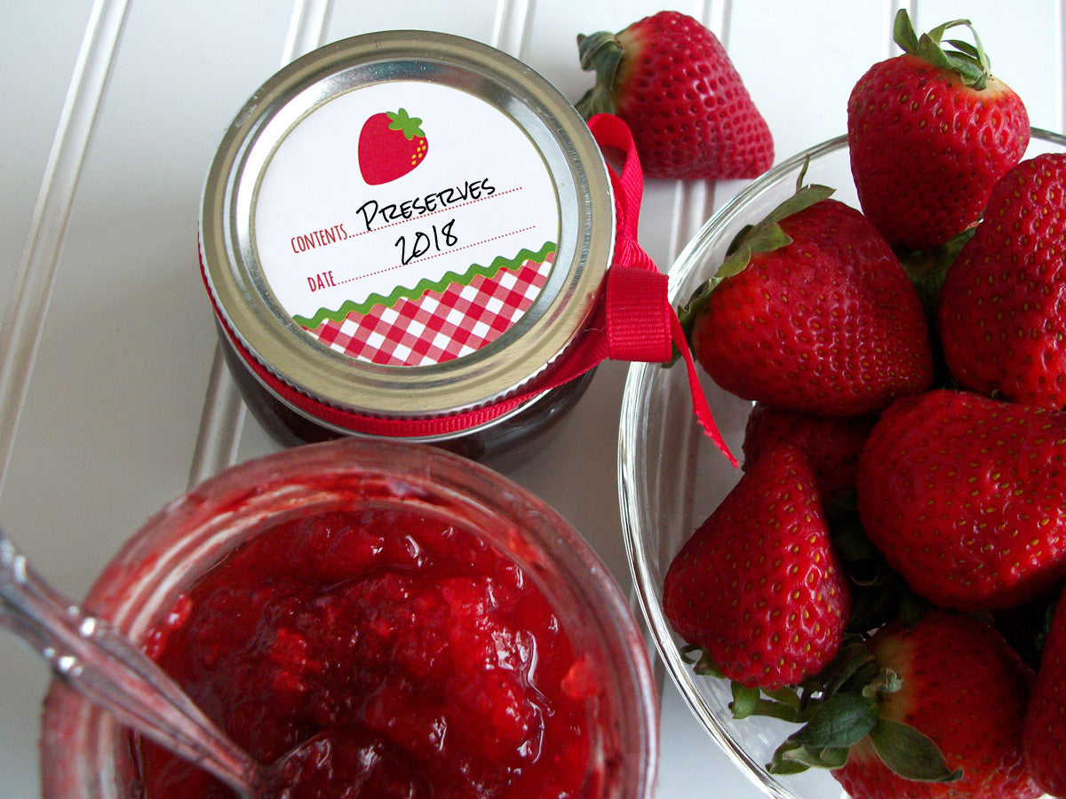 Strawberry Jam & Jelly Canning Jar Labels | CanningCrafts.com