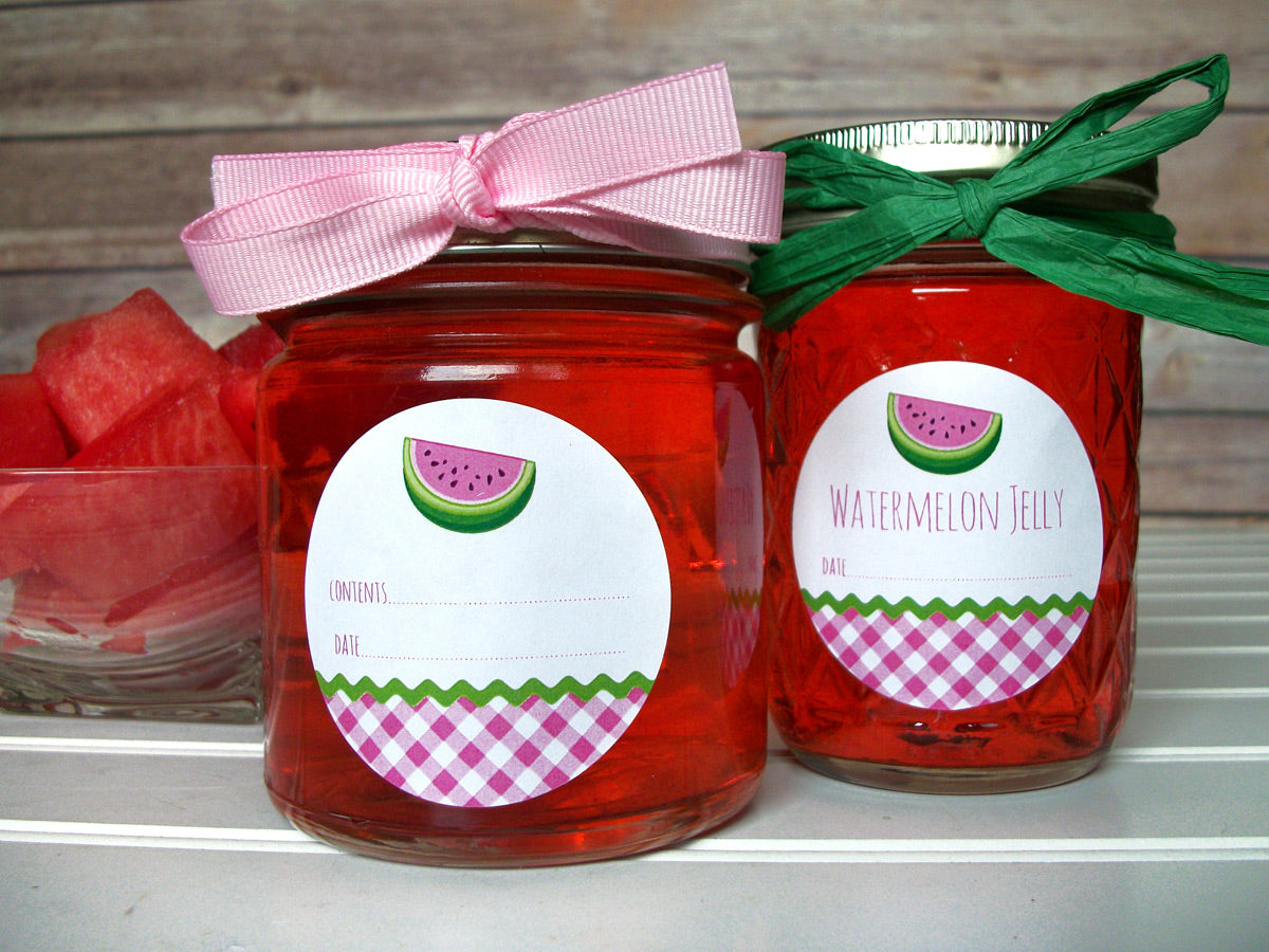 Gingham Watermelon Canning Labels | CanningCrafts.com