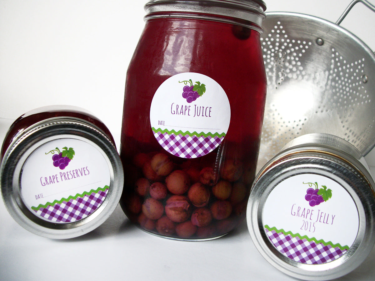 Grape Jelly Jam Preserves Canning Jar Labels | CanningCrafts.com
