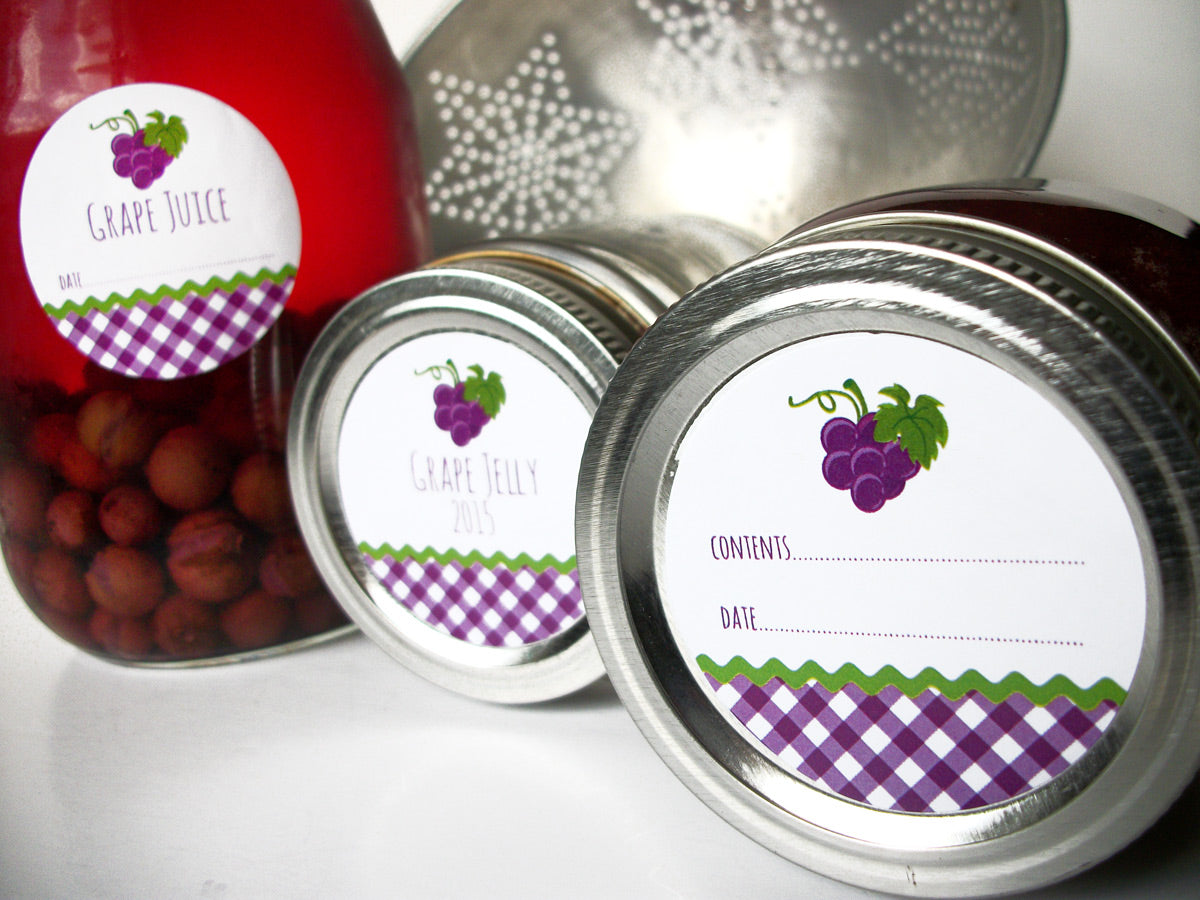 Purple Grape Canning Labels | CanningCrafts.com