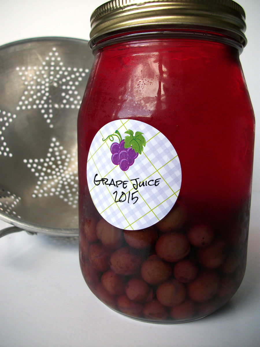 Plaid Grape Canning Jar Labels | CanningCrafts.com