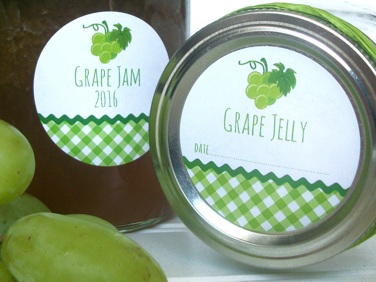 White Grape Jelly & Jam Canning Labels | CanningCrafts.com
