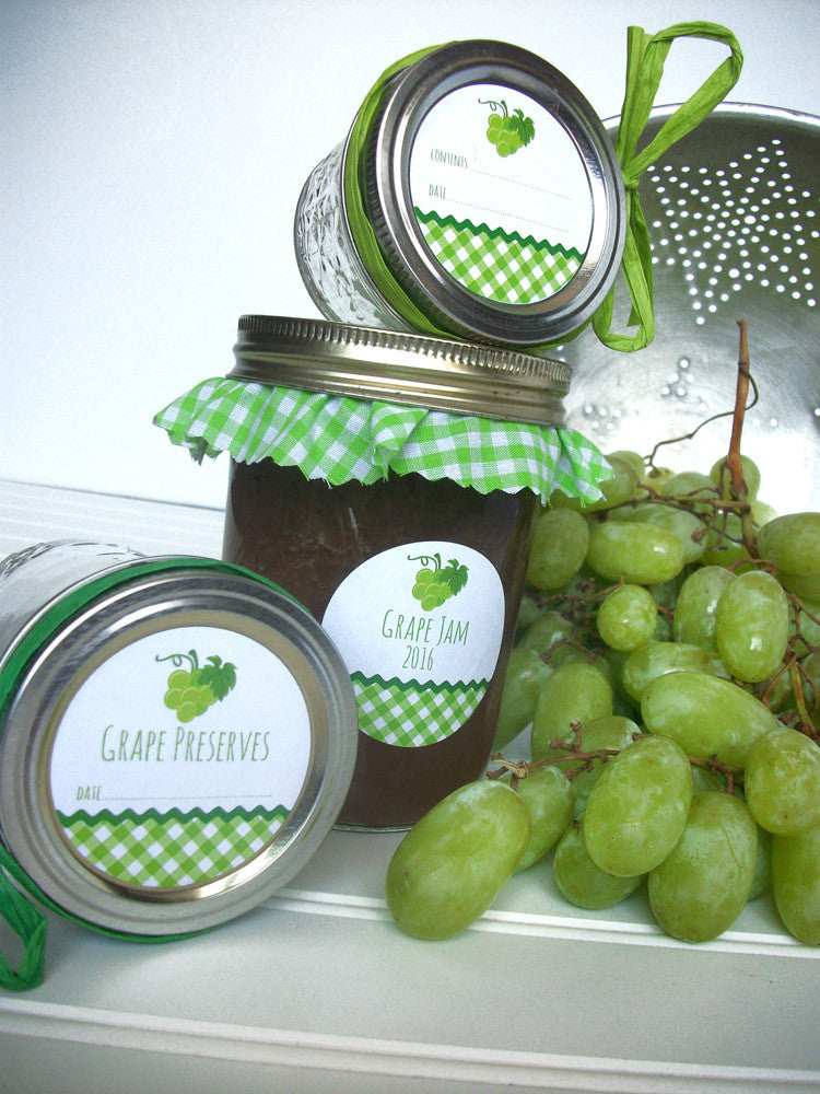 White Grape Preserves Canning Labels | CanningCrafts.com