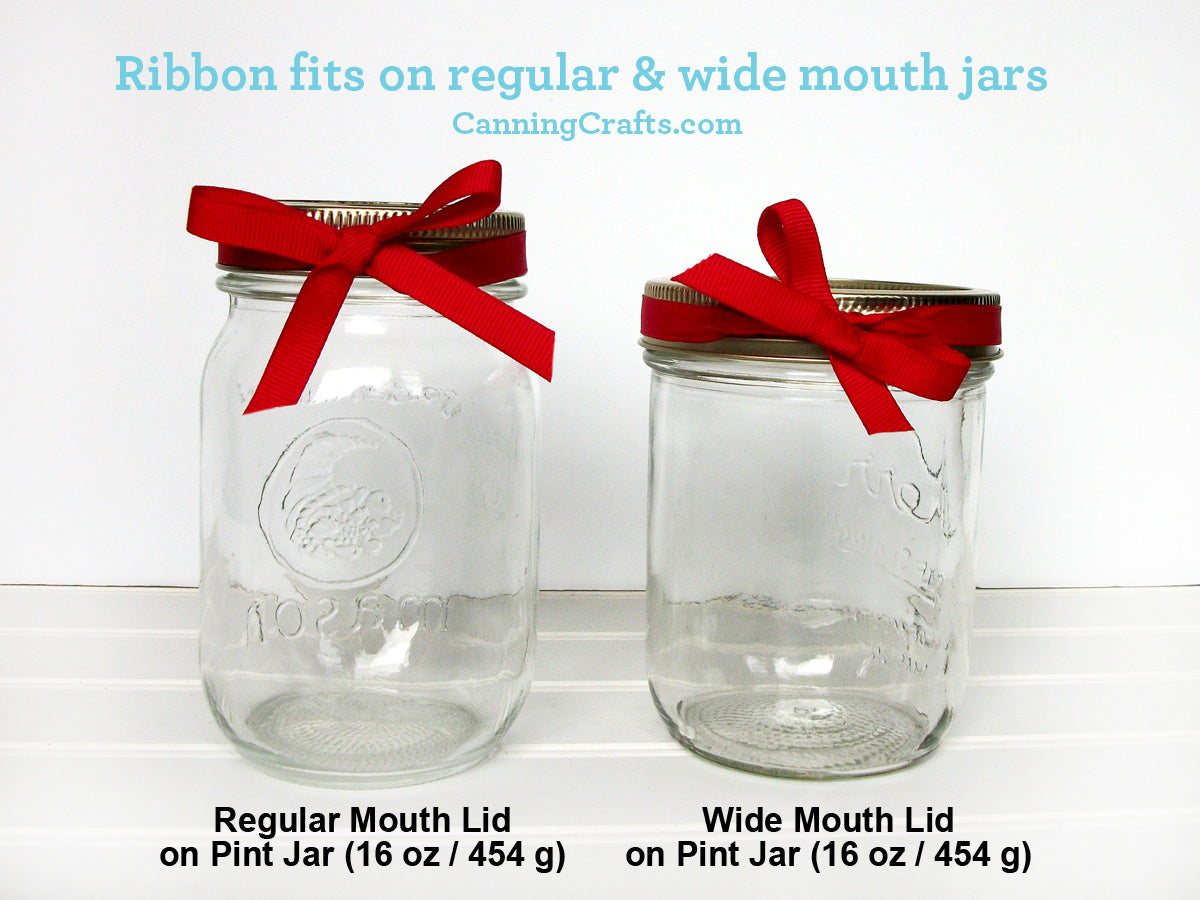 12 Grosgrain Ribbons, 10 color options for mason jar gifts