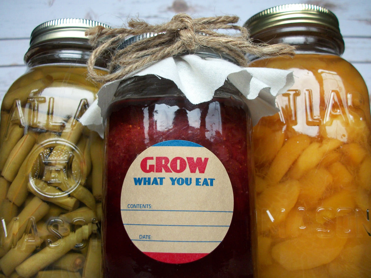Grow What You Eat Victory Garden Canning Labels | CanningCrafts.com