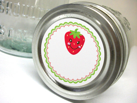 Happy Strawberry Canning Labels | CanningCrafts.com