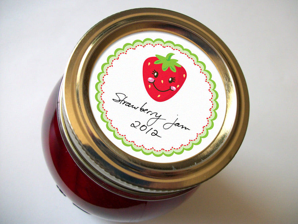 Happy Strawberry Jam Canning Labels | CanningCrafts.com