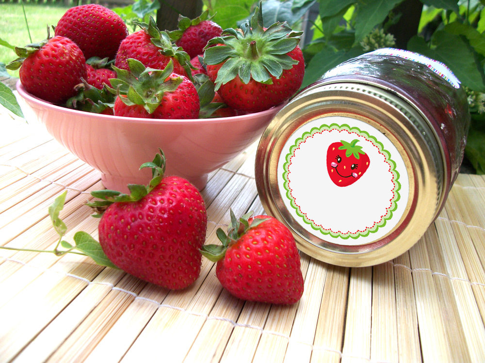 Happy Strawberry Canning Labels | CanningCrafts.com