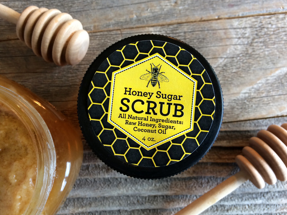 custom beehive honey sugar scrub labels | CanningCrafts.com