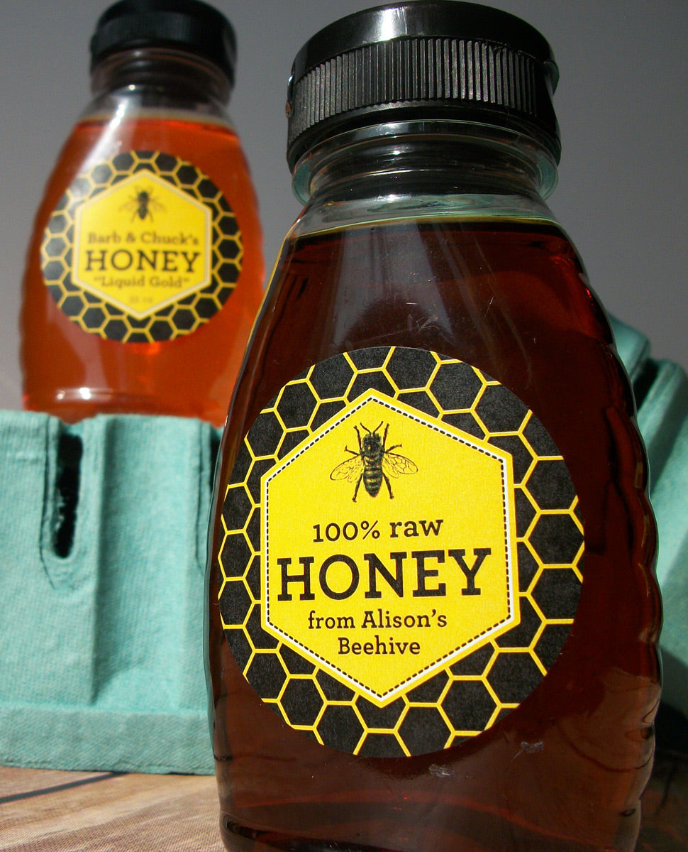 custom honey bee label for backyard beekeepers | CanningCrafts.com