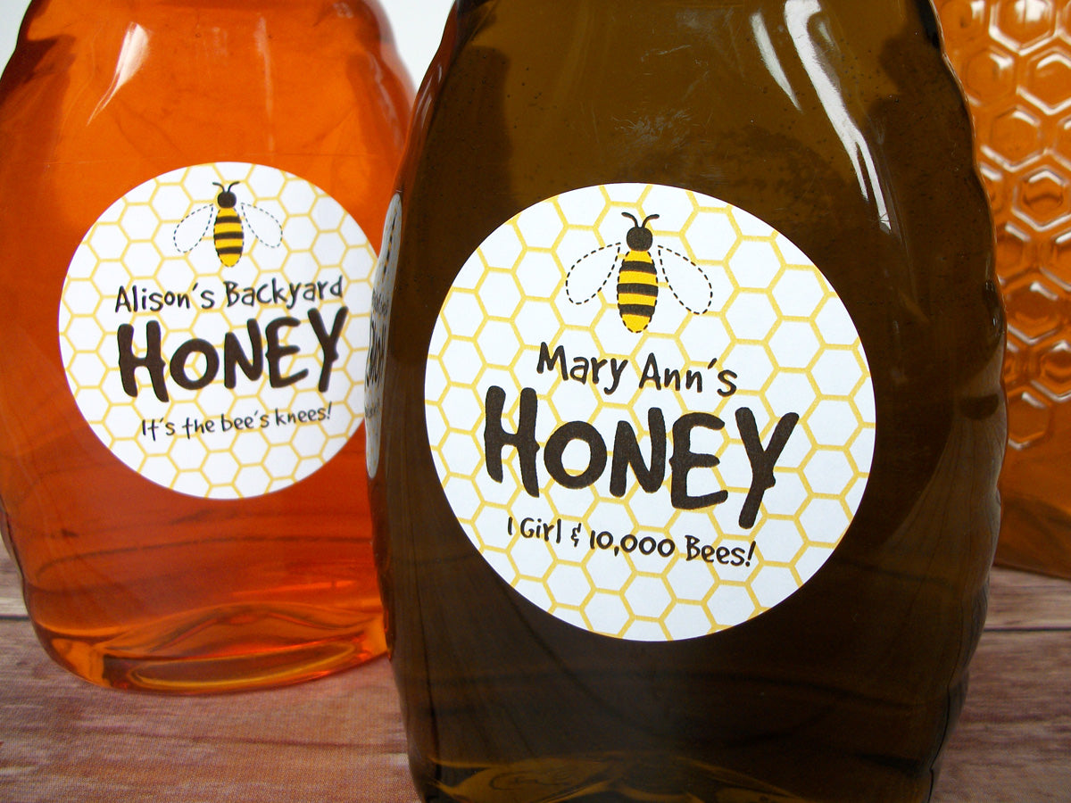 Cute honey bee custom honey labels | CanningCrafts.com