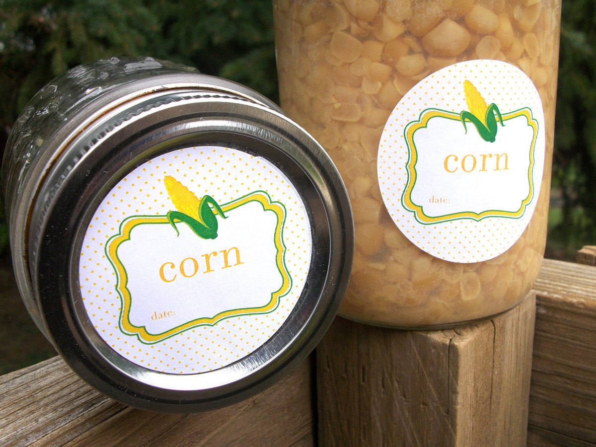 Corn Mason Canning Jar Labels | CanningCrafts.com