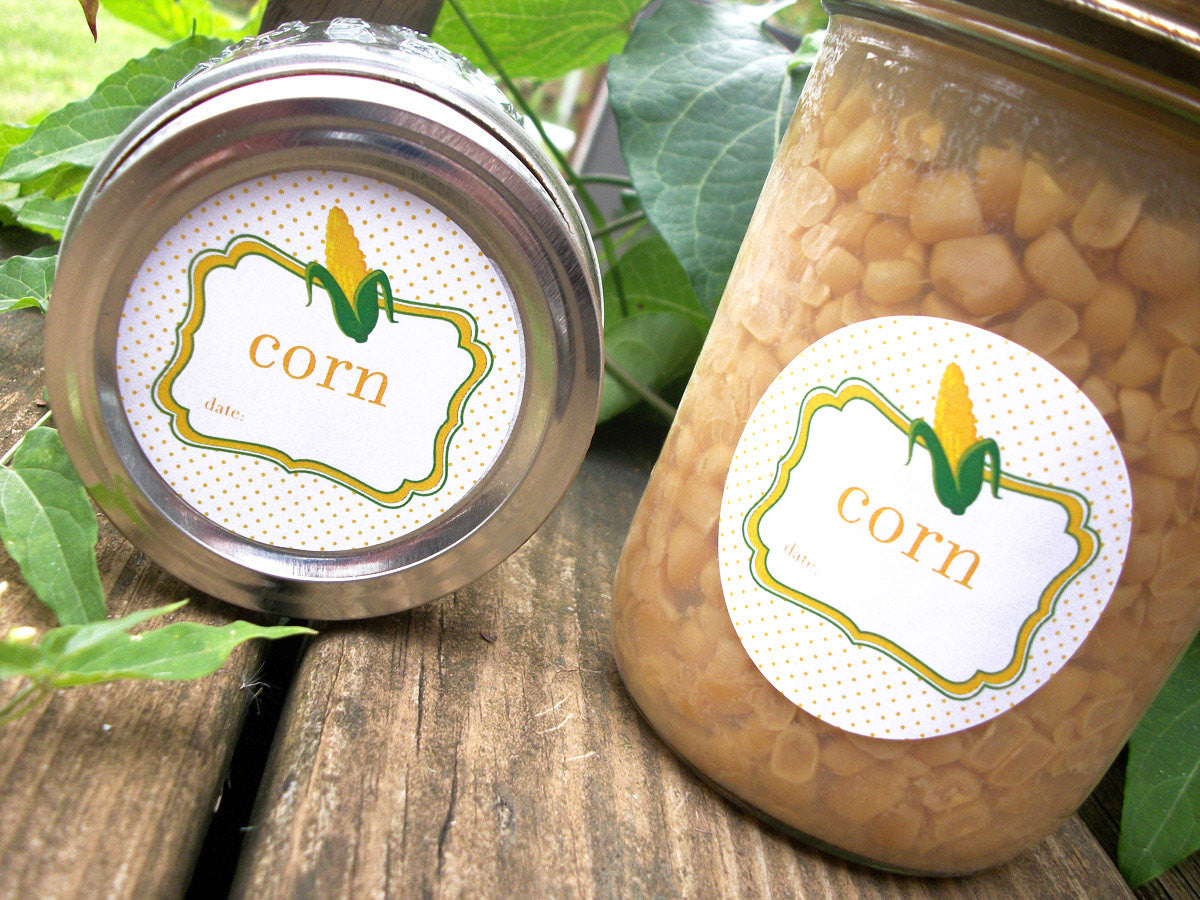 Corn Canning Labels for home preserved vegetables | CanningCrafts.com