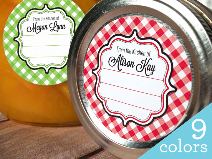 custom-holiday-gingham-kitchen-labels-red-green-christmas-stickers-canningcrafts for Free Printable Canning Jar Labels Custom Holiday Gingham Kitchen Labels, red & green Christmas stickers – CanningCrafts for Free Printable Canning Jar Labels