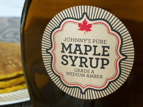 Kraft Burst Custom Maple Syrup labels | CanningCrafts.com