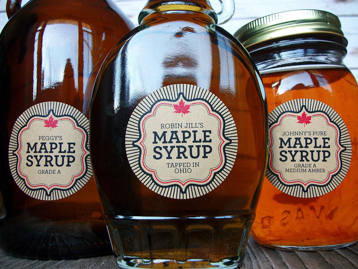 Kraft Burst Custom Maple Syrup labels | CanningCrafts.com