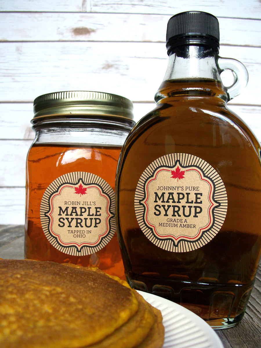 Syrup Labels Custom Kraft Maple Syrup Bottle Labels for backyard maple sugarers ...