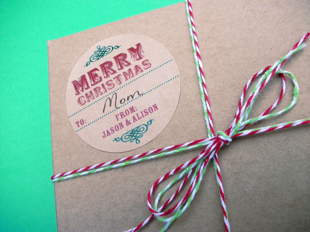 Custom Merry Christmas Gift Labels | CanningCrafts.com