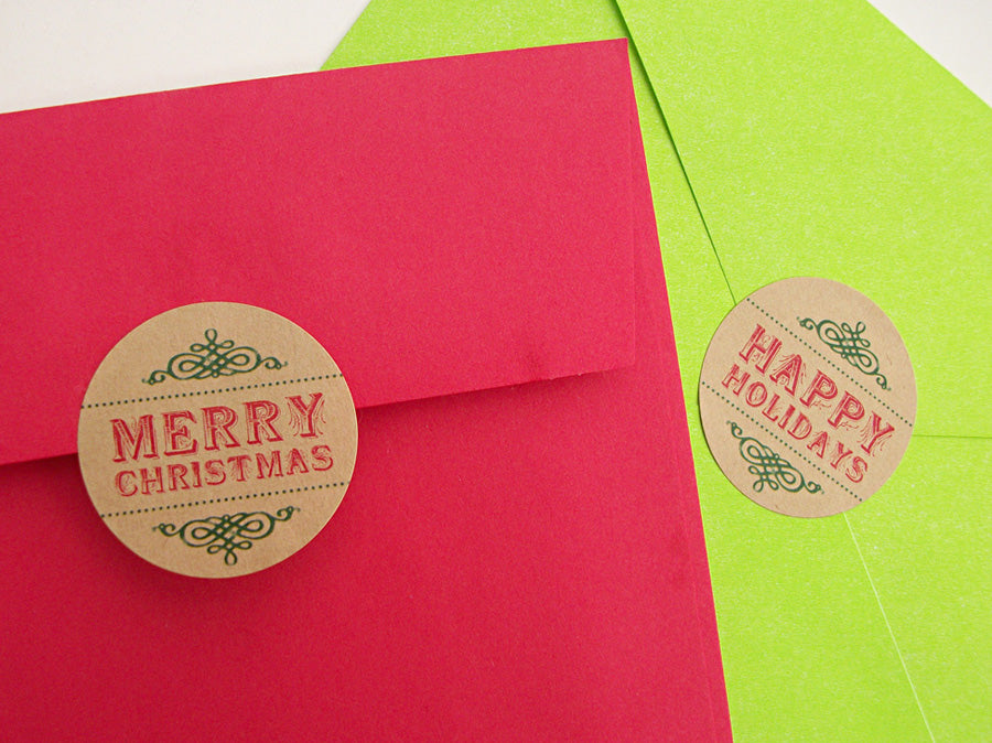 merry christmas happy holidays labels | CanningCrafts.com
