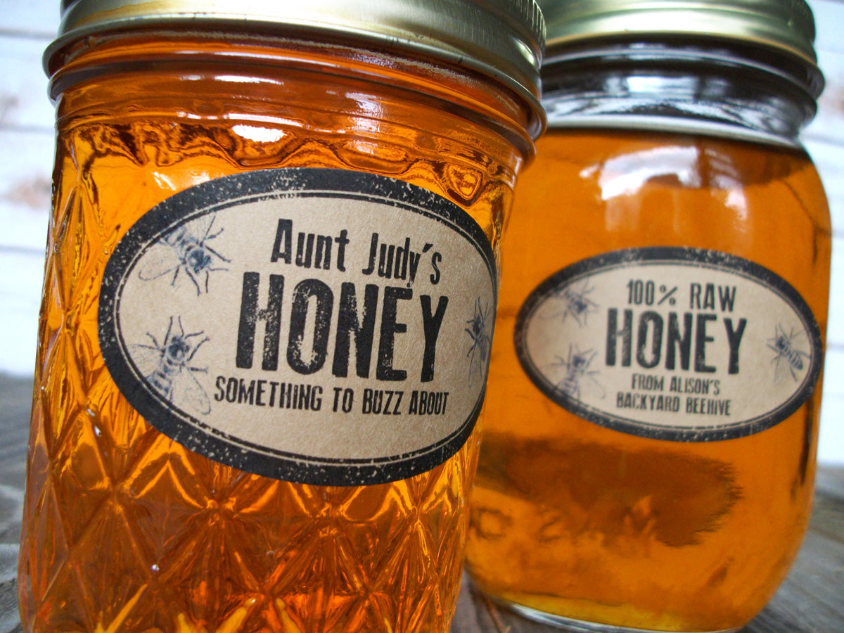 rubber stamp custom oval honey labels | CanningCrafts.com