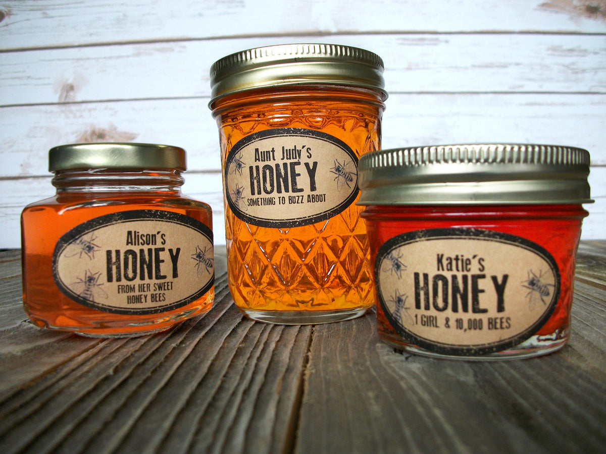 rubber stamp custom oval honey labels | CanningCrafts.com