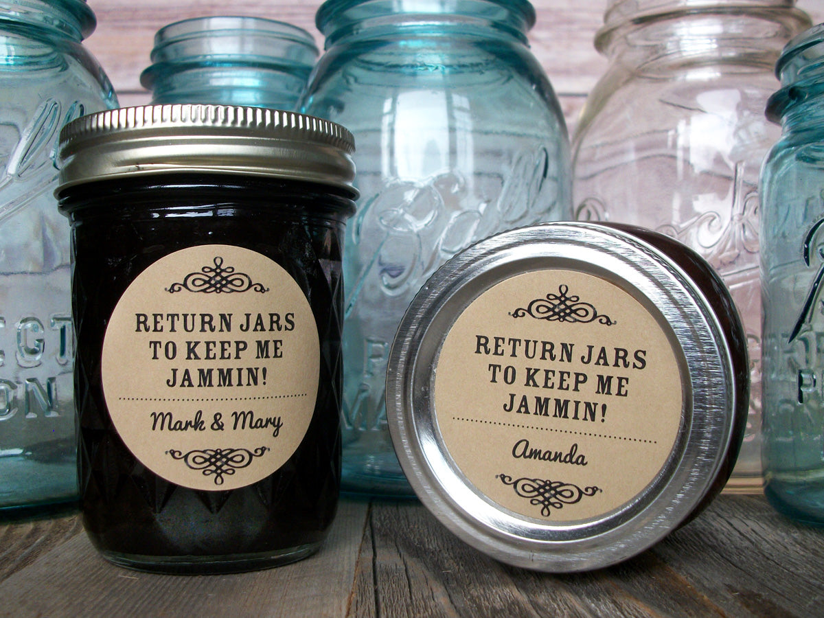 Custom Kraft Return Jar to Keep Me Jammin Canning Labels | CanningCrafts.com