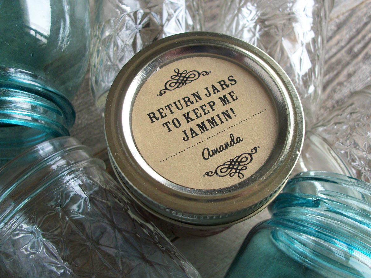 Custom Kraft Return Jar to Keep Me Jammin Canning Labels | CanningCrafts.com