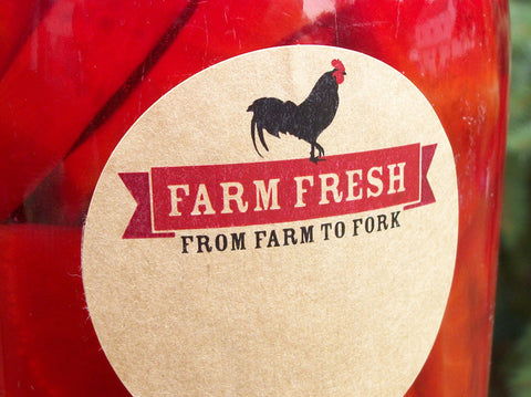 Farm Fresh Rooster From Farm to Fork Canning Labels | CanningCrafts.com