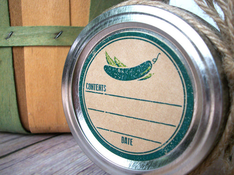 Kraft Rubber Stamp Pickle Canning Labels | CanningCrafts.com