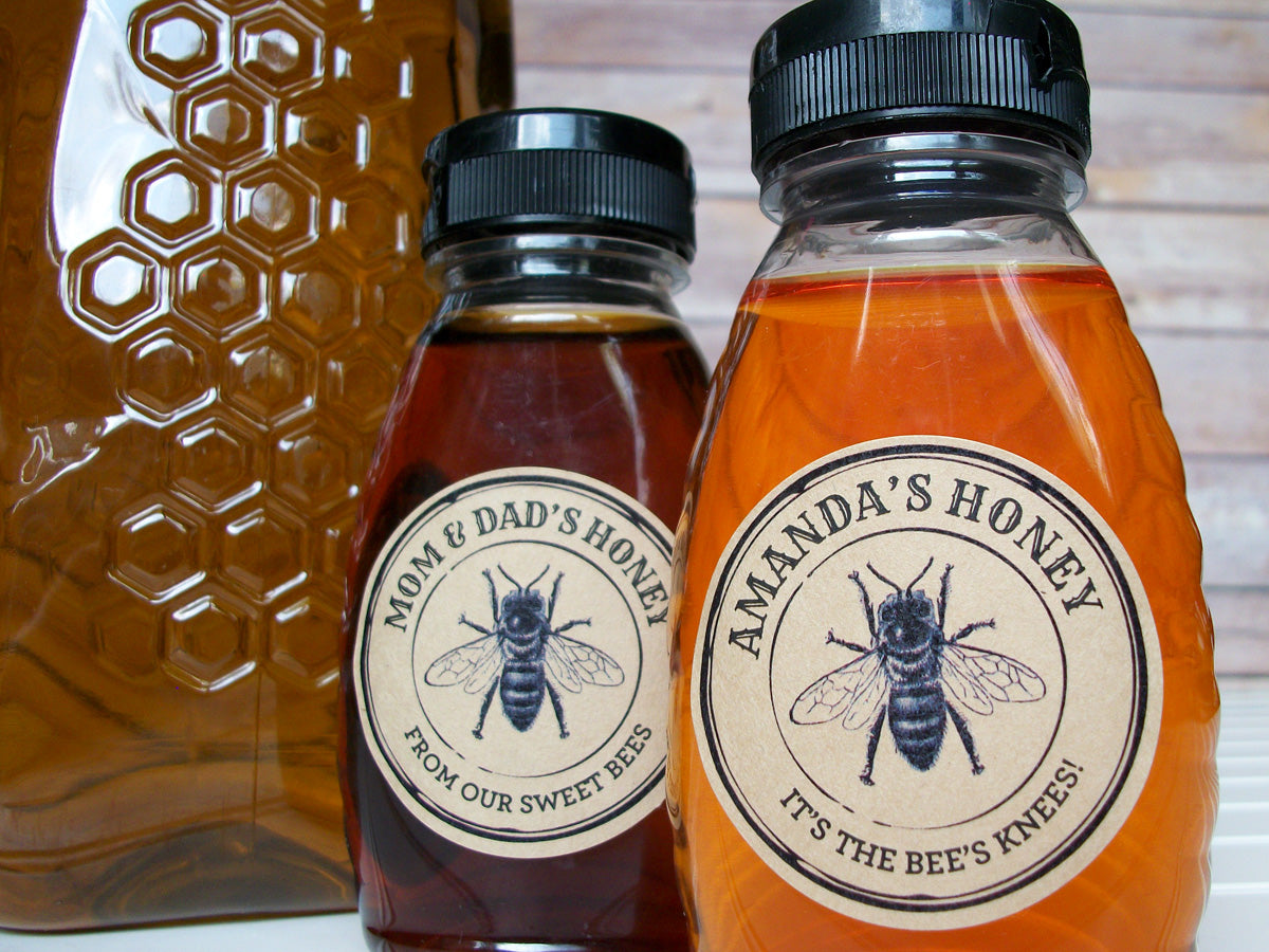 Custom Kraft Seal Honey Bottle Labels | CanningCrafts.com