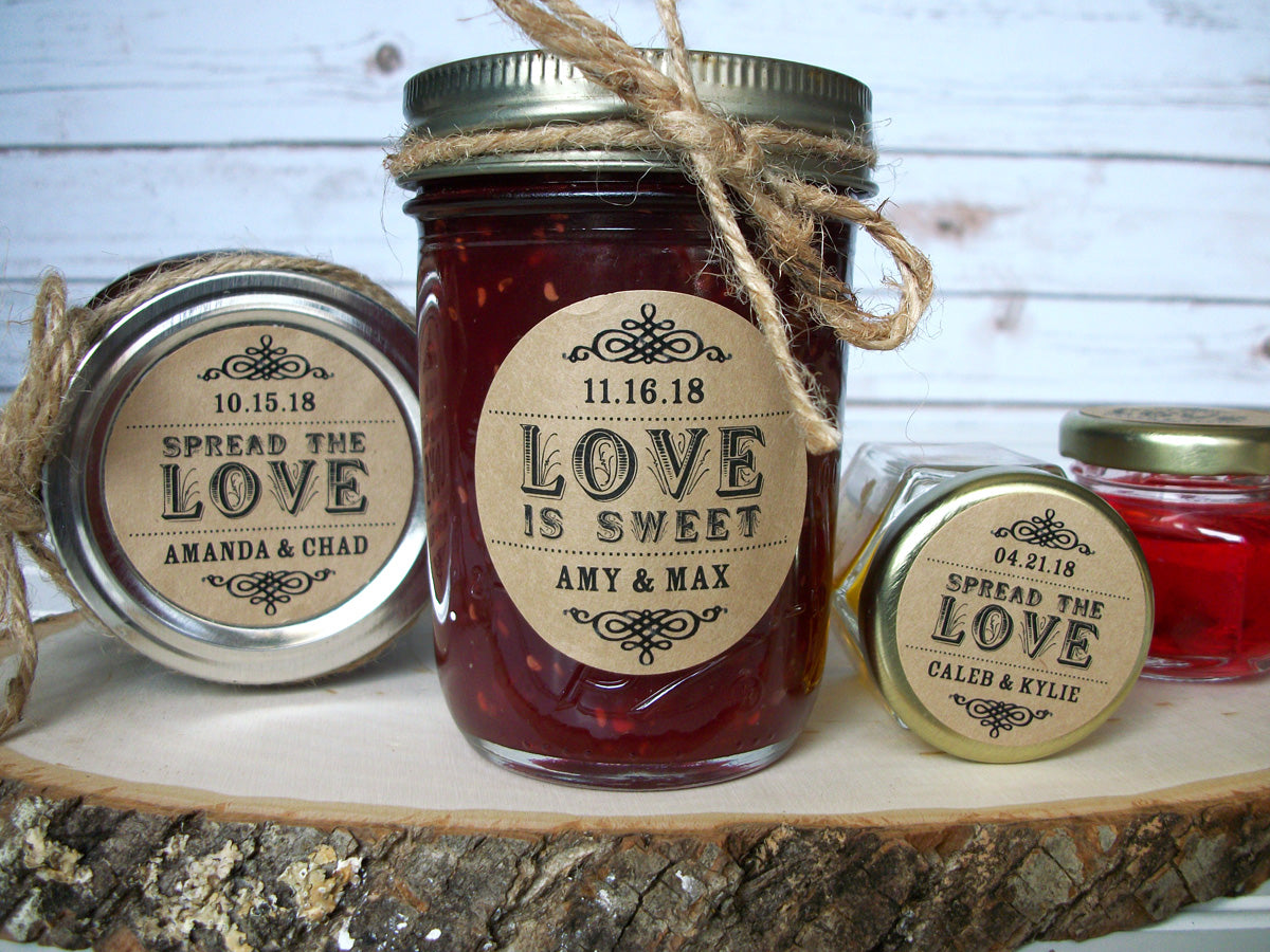 Kraft Spread the Love & Love is Sweet Wedding Favor Jam Jar Labels –  CanningCrafts