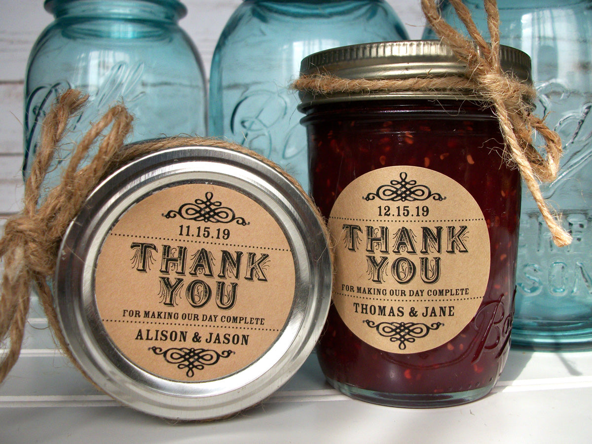 custom Thank You wedding jam jar favor label | CanningCrafts.com