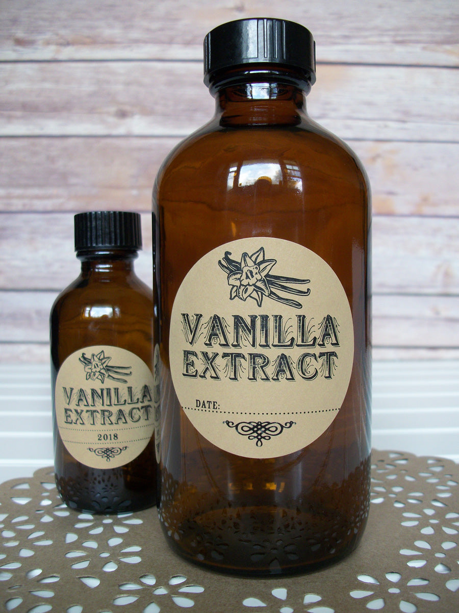 Cute Vanilla Extract labels for amber bottles for DIY gift for bakers –  CanningCrafts