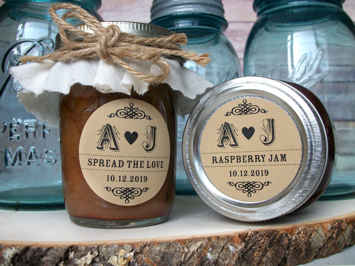 Kraft Paper Love is Sweet wedding favor jam jar canning labels –  CanningCrafts